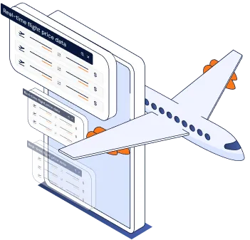 Dashboard comparing real-time flight fares across several vendors