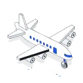 Illustration of a single aircraft representing a one-way flight route