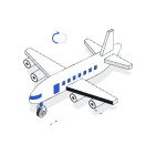 Illustration of an aircraft on a return flight path