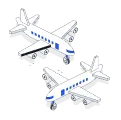 Illustration of two aircraft representing a multi-city itinerary