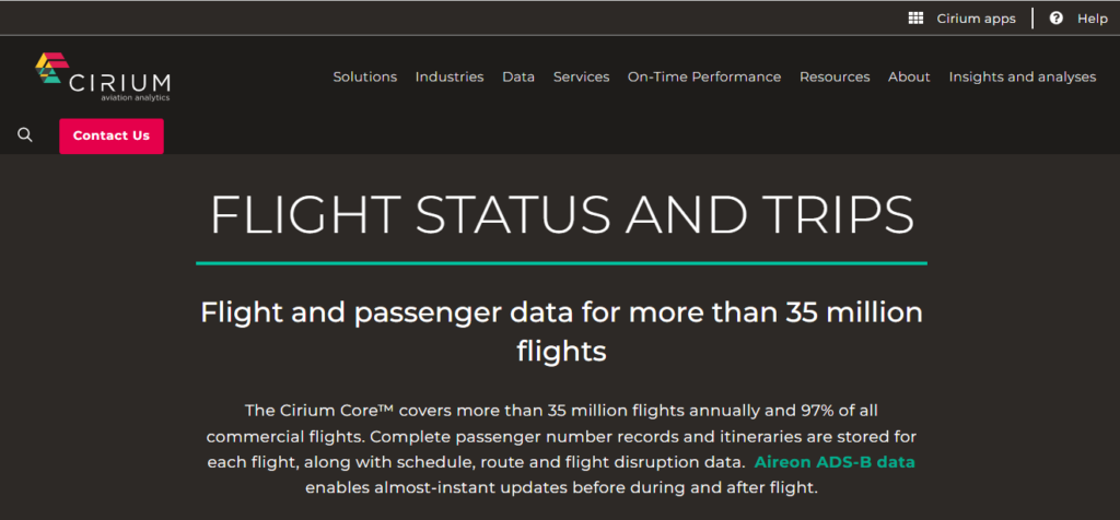 Cirium Flight status data provider
