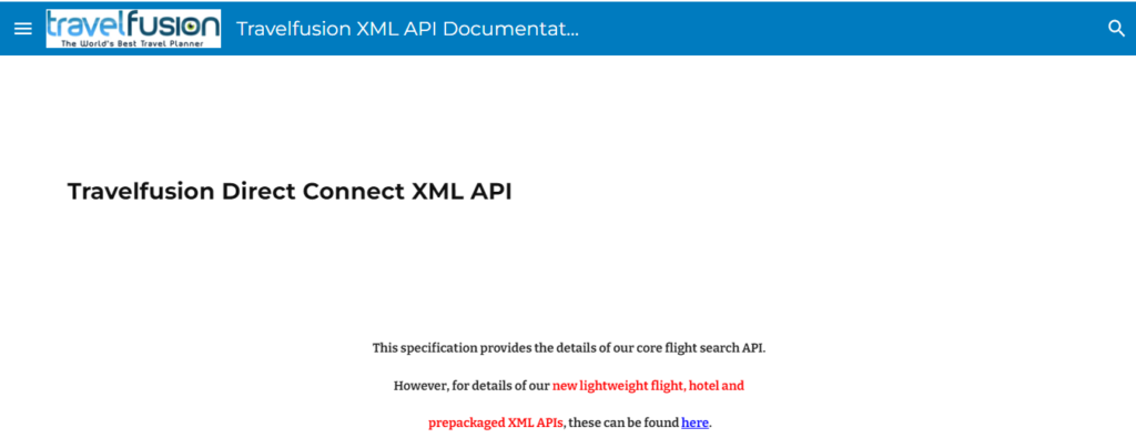 TravelFusion Flight Search API